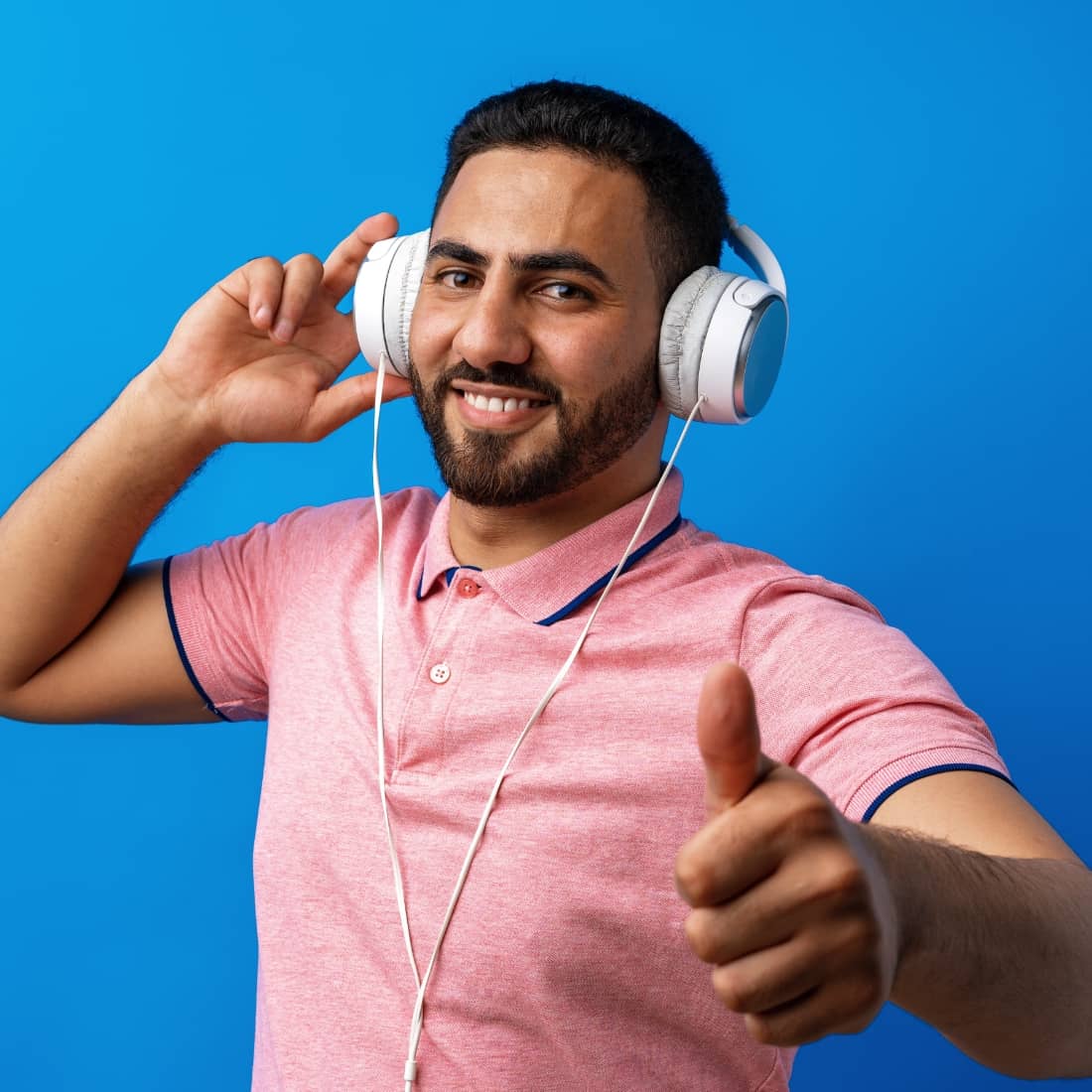 a man is enjoying the music