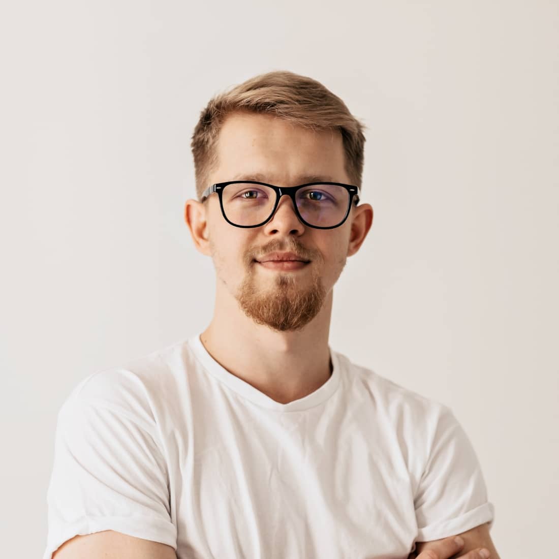 A man in white shirt